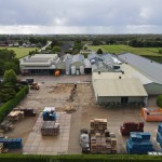 Terreinverharding renovatie van de conservenfabriek, foto van het project van bovenaf